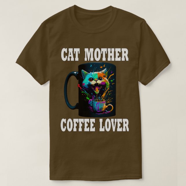 Camiseta Cat Mãe Café Lover 151 (Frente do Design)