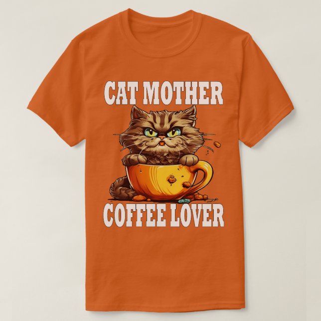 Camiseta Cat Mãe Café Lover 160 (Frente do Design)