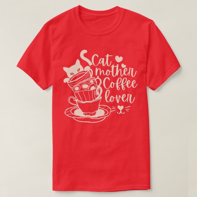 Camiseta Cat Mãe Café Lover 83 (Frente do Design)