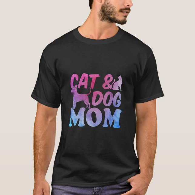 Camiseta Cat Mãe e Cachorro Mamã Gato e Cachorro Mãe (Frente)