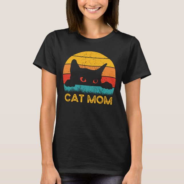 Camiseta Cat Mãe - Gato de Vintagem Retroativa (Frente)