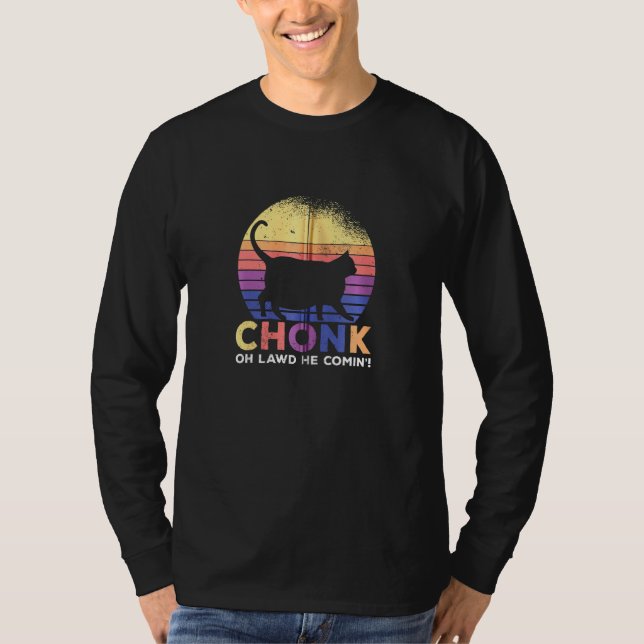 Camiseta Cat Mãe Gato Pai Gato Chonk Oh Deus Ele Vem Zip (Frente)