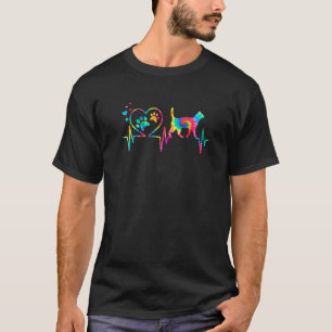 Camiseta Cat Mãe Mãe Pai Cardíaco Tie Dye Cachorro Coração