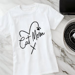Camiseta Cat Mãe Moderna Brincadeira Típica de Coração e Di<br><div class="desc">Este design simples e clássico é composto por tipografia de scripts divertidos e divertidos</div>