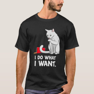 Camiseta Cat Mãe Mulheres Eu Faço O Que Eu Quero