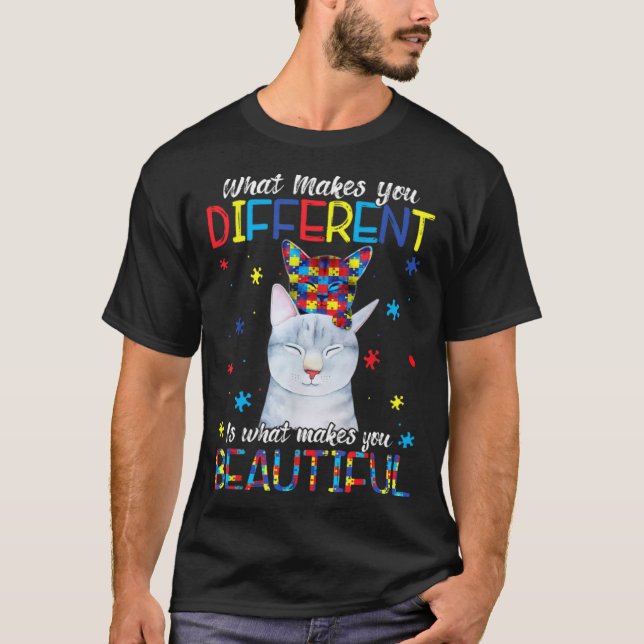 Camiseta Cat Mãe O Que Faz Você Diferente Autismo Criança E (Frente)