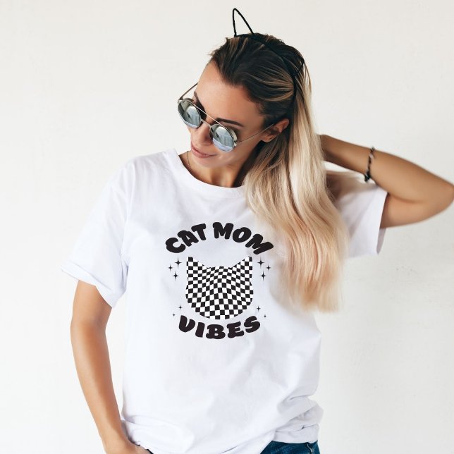 Camiseta Cat Mãe Vibes Retro Vintage Cat Mãe (Criador carregado)