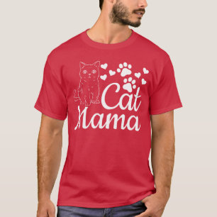 Camiseta Cat Mama Gato Gato Mãe Gato Lover I Gato Família M