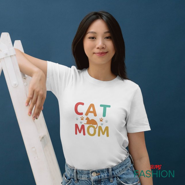 Camiseta Cat Mamãe é a melhor mulher eleita minimalista (#ordernow)