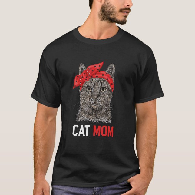 Camiseta Cat Mamãe Graphic Cat Owner Cat Trainer Cat Animai (Frente)