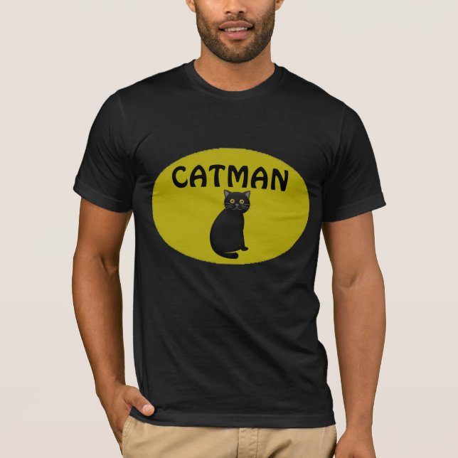 Camiseta CAT MAN (Cat Pai) T-Shirts masculinas (Frente)