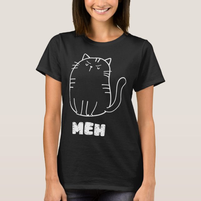 Camiseta Cat Meh  Cat Sarcastic Humor Men Women (Frente)