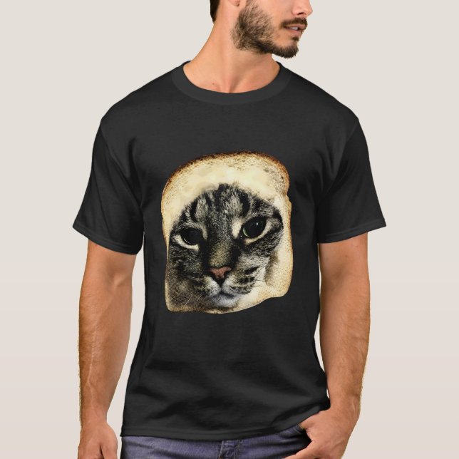 Camiseta Cat Meme Funny Bread Face Silly Cat Lover Gift for (Frente)