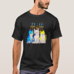 Camiseta Cat Menorah Hanukkah Cute Kitten Chanukah judeu H<br><div class="desc">Gato Menorah Hanukkah Gatinho Feriado Judeu Chanukah.</div>