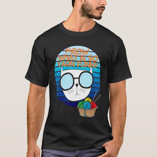 Camiseta Cat  Meow Kitty Retro Knitter  For Knitters (Frente)