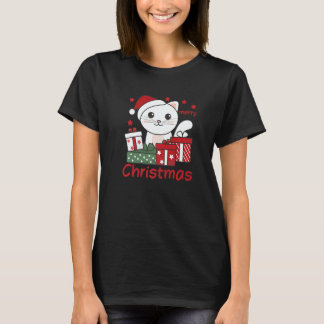 Camiseta Cat Merry Christmas Winter Animals Cats Christmas