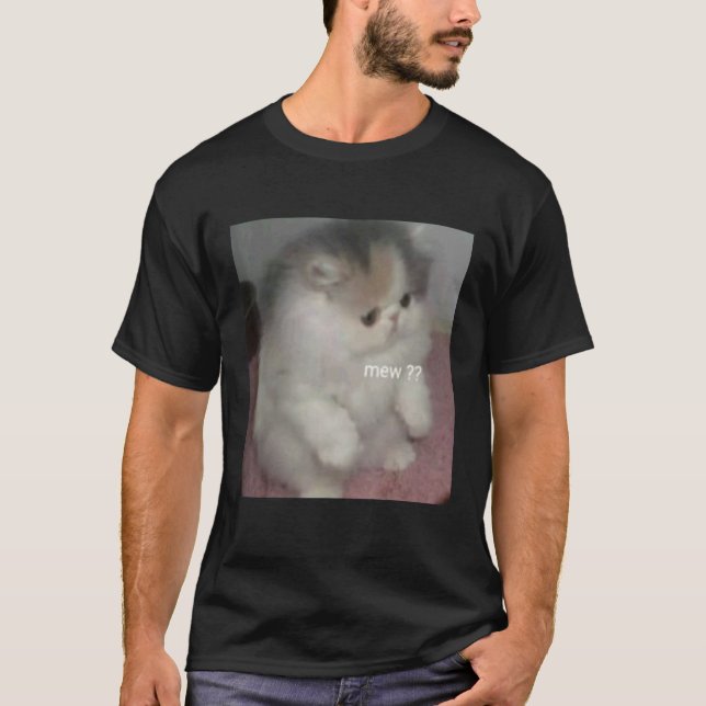 Camiseta cat mew meme (Frente)