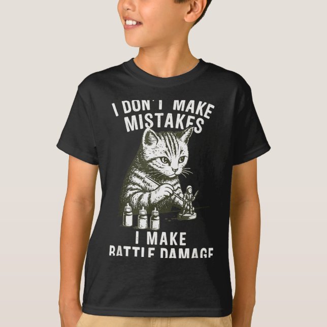 Camiseta Cat Miniature Painter Battle Damage Funny Miniatur (Frente)