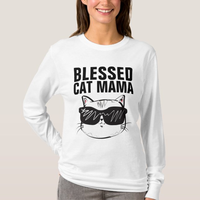 Camiseta CAT MOM BLESSED T-Shirts (Frente)