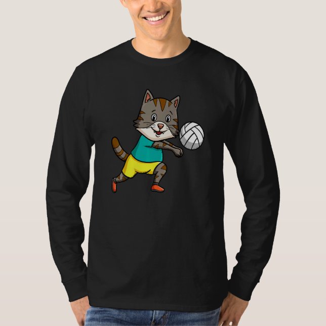 Camiseta Cat Mom Cat Dad Volleyball Coach Spiker Kitten (Frente)