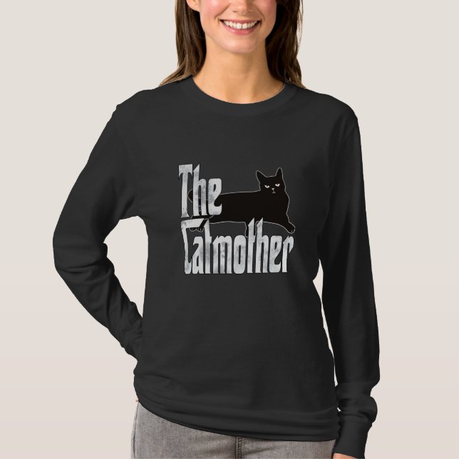 Camiseta Cat Mom Catmother Black Cat Mother Kitty Mommy  6 (Frente)