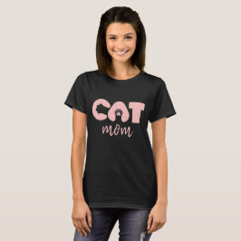 Camiseta Cat Mom – Cute pow com letra de gato