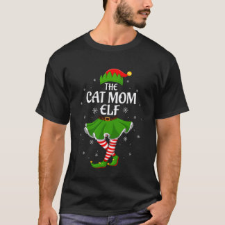 Camiseta Cat Mom Elf Christmas Family Girls Women Elf Squad
