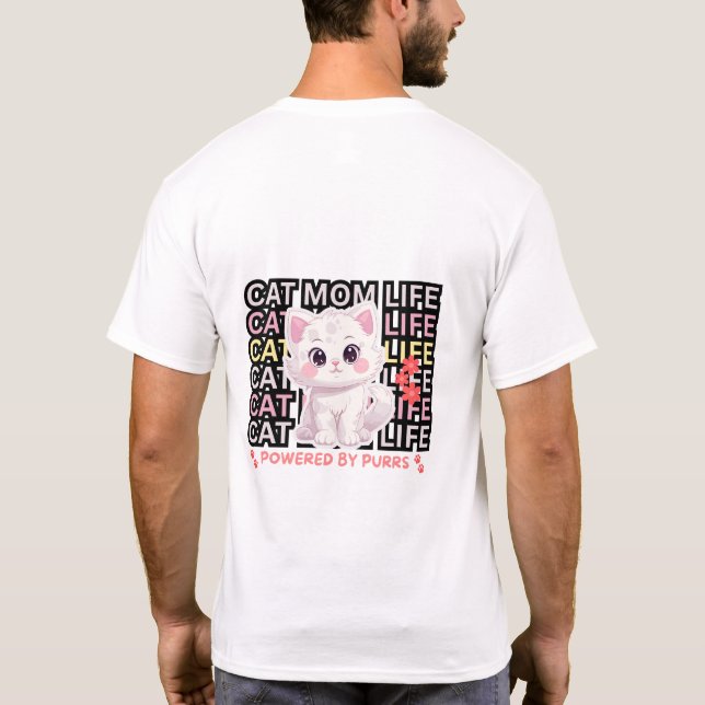 Camiseta Cat Mom Life funny (Verso)