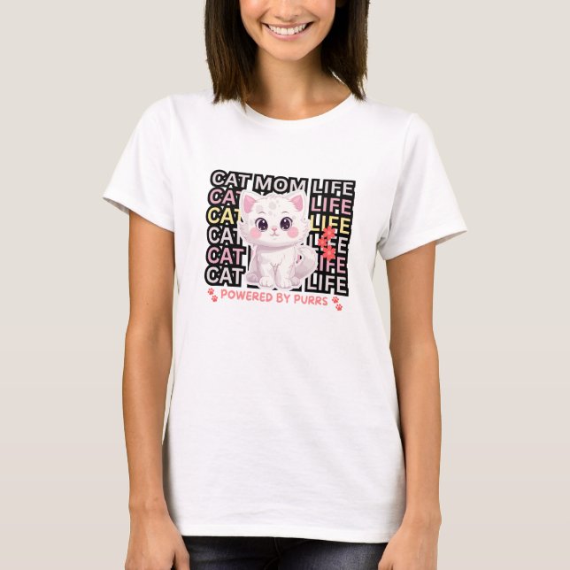 Camiseta Cat Mom Life funny (Frente)