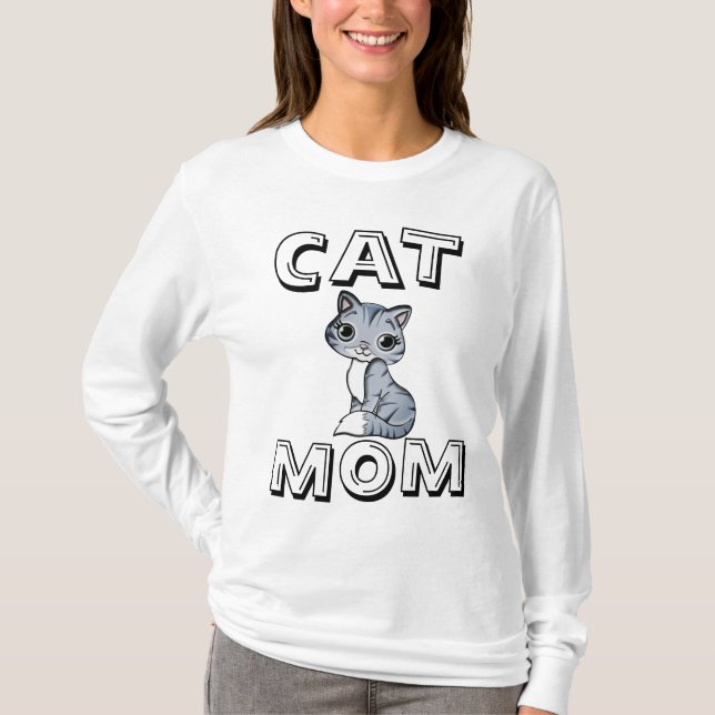 Camiseta CAT MOM, T-Shirts Damas (Frente)