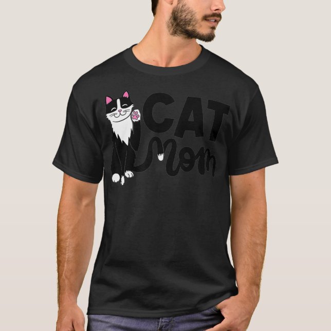 Camiseta Cat Mom Tshirt, Cute Womens Cat , Cat Lover  (Frente)