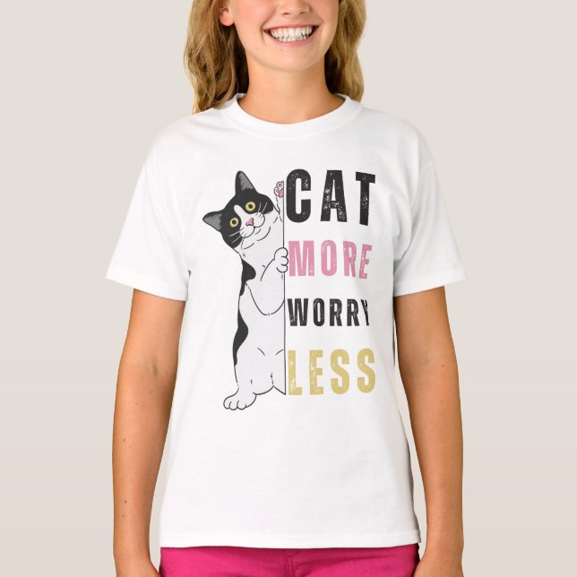 Camiseta CAT More WORRY Less (Frente)