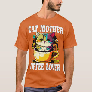 Camiseta Cat Mother Coffee Lover 301