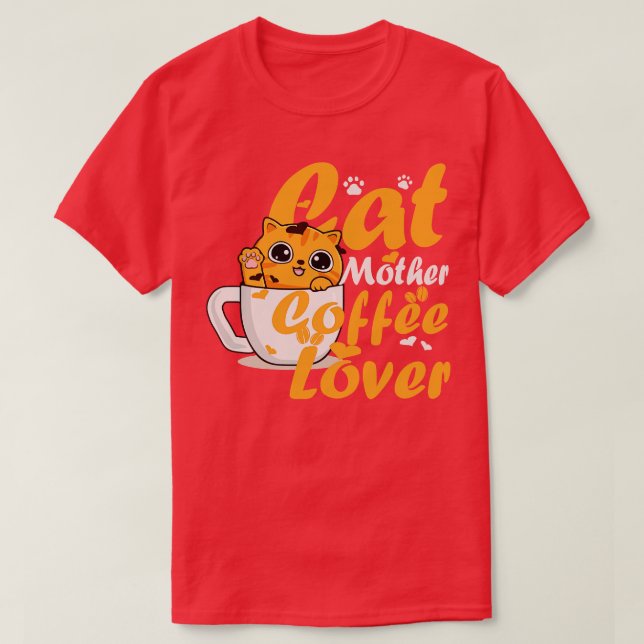 Camiseta Cat Mother Coffee Lover 310 (Frente do Design)