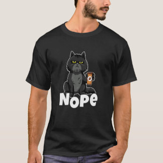 Camiseta Cat Motif Cat Coffee Fun Retro Saying Nope