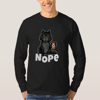 Camiseta Cat Motif Cat Coffee Fun Retro Saying Nope