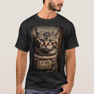 Camiseta Cat Mugshot Catnier Dealer Cat Pai e Cat Mãe