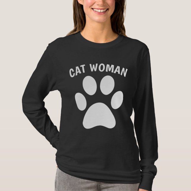 Camiseta CAT MULHER Engraçada Senhoras Gatos T-shirts (Frente)