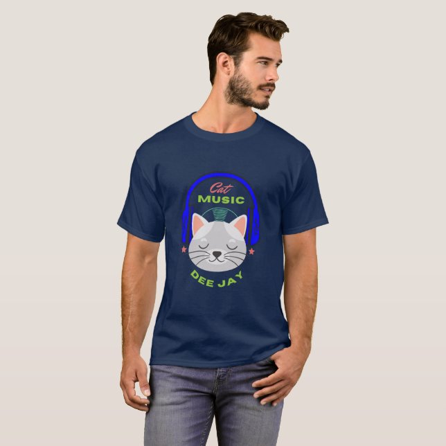 Camiseta Cat Music Dee Jay T Shirt (Frente Completa)
