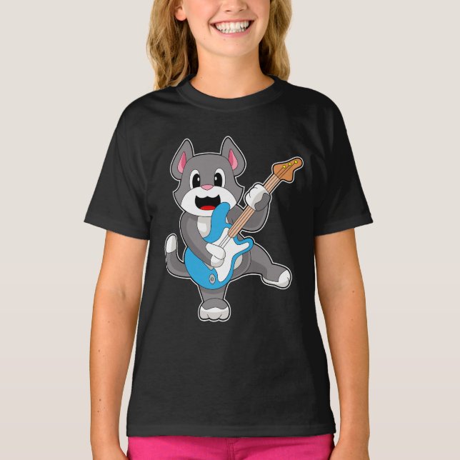 Camiseta Cat Musical Guitar Music (Frente)