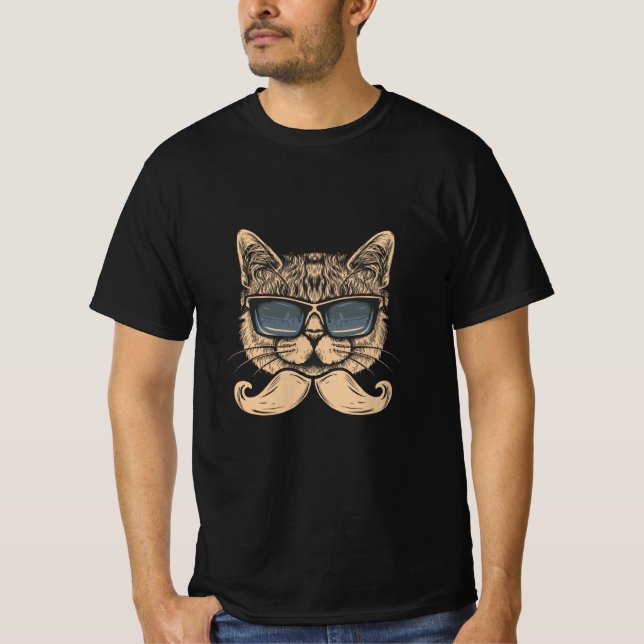 Camiseta Cat Mustache (Frente)
