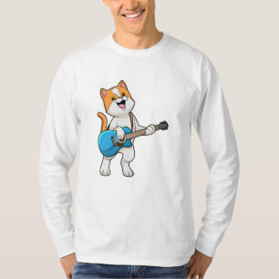 Camiseta Cat na Música com Violão