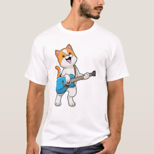Camiseta Cat na Música com Violão
