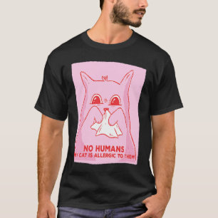 Camiseta Cat No Humans Meu Gato É Alérgico A Eles