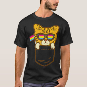 Camiseta Cat No Seu Bolso Purride LGBTQ Prie Panseual Pa