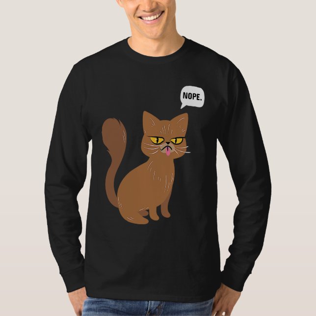 Camiseta Cat Nope Statement  Graphic (Frente)