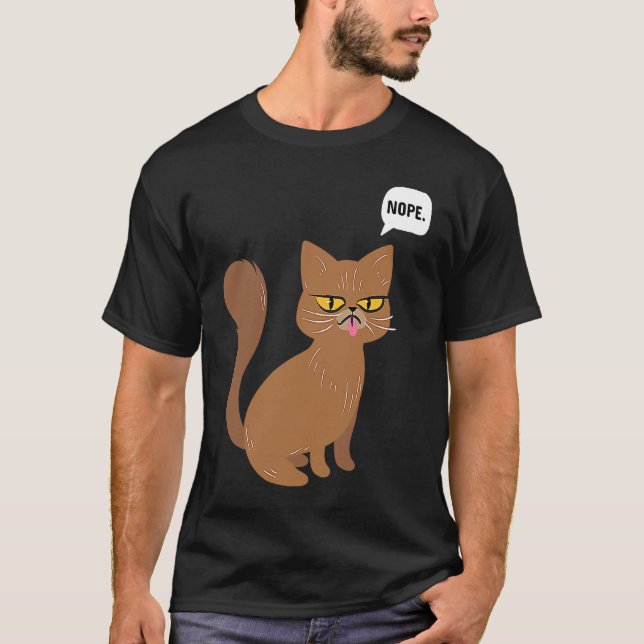 Camiseta Cat Nope Statement  Graphic (Frente)
