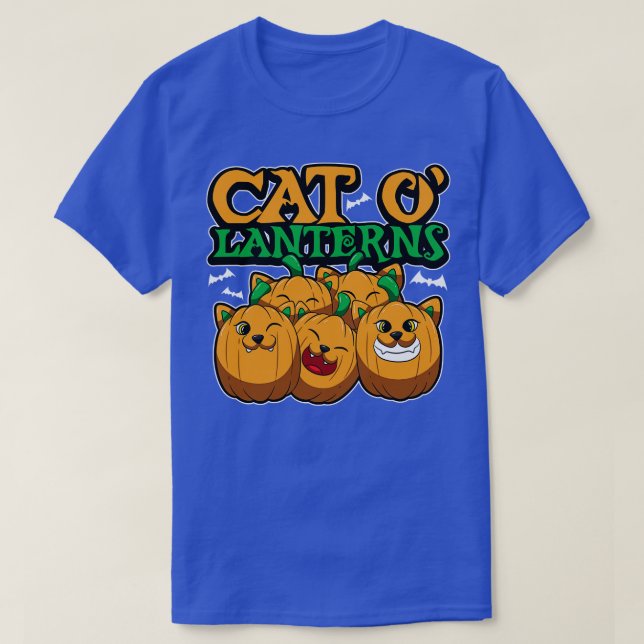 Camiseta Cat OLanternas Kitten Pumpkins Figurino Felino (Frente do Design)