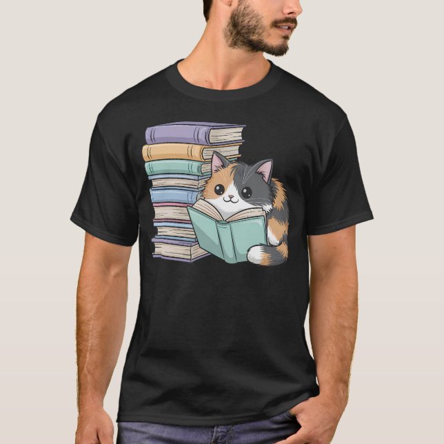 Camiseta Cat On Books Pets Cats Reading Book Nerd Read Read (Frente)