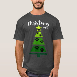 Camiseta cat on christmas tree